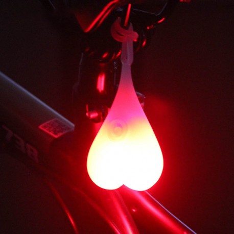 Lumière arrière étanche pour vélo LED forme coeur